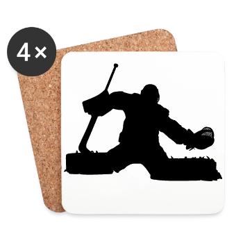 Eishockeyspieler Torhüter, Torwart. Ice hockey - Untersetzer (4er-Set) - Weiß - Vorne