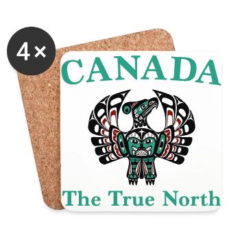 Canada - Haida Eagle-Wings - The True North - Coasters (set of 4) - white - Front