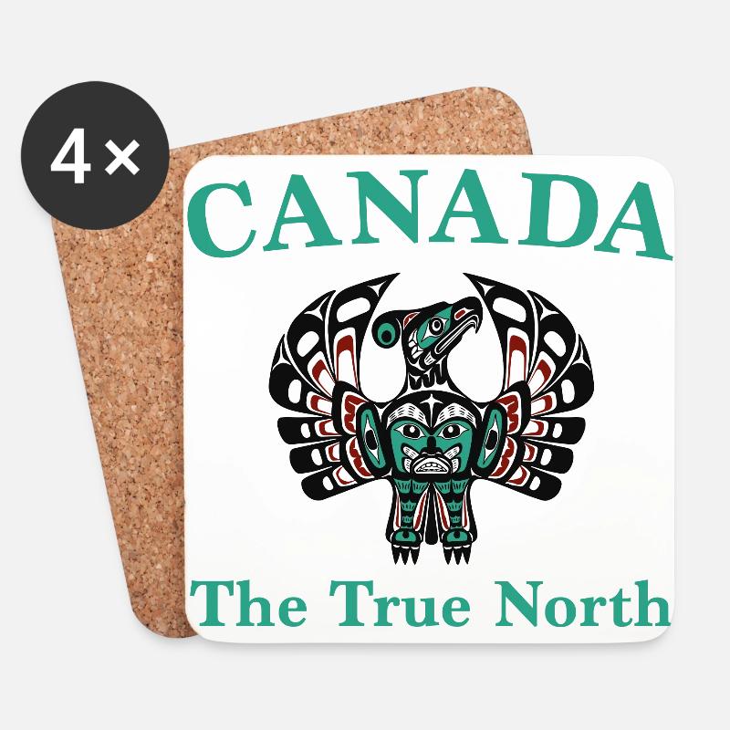 Canada - Haida Eagle-Wings - The True North - Untersetzer (4er-Set) - Weiß