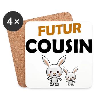 futur cousin - Dessous de verre (lot de 4) - blanc - Devant