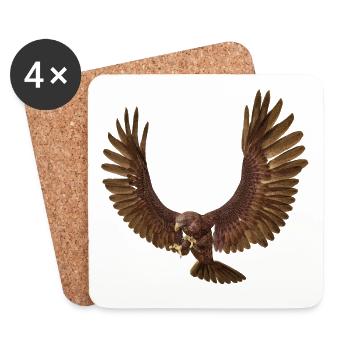 Steinadler, Adler, Greifvogel, Vogel - Untersetzer (4er-Set) - Weiß - Vorne
