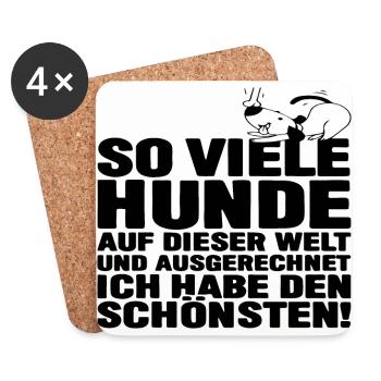 So viele Hunde auf Dieser Welt und ausgerechnet - Untersetzer (4er-Set) - Weiß - Vorne
