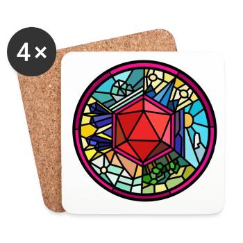 Cube in stained glass window - Coasters (set of 4) - white - Front