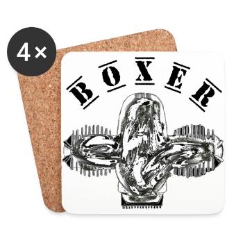 Boxermotor, legendäreres Motor Patch aus Bayern - Untersetzer (4er-Set) - Weiß - Vorne