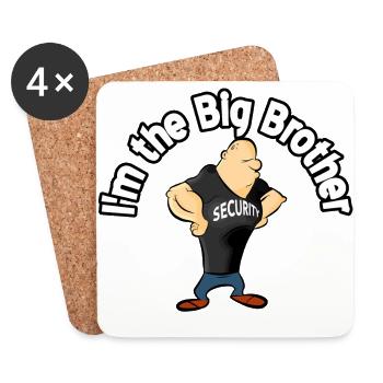 Brother Big Security - Coasters (set of 4) - white - Front