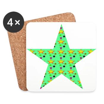 Star with stars - Coasters (set of 4) - white - Front