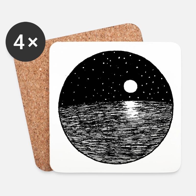 Moonlight - Untersetzer (4er-Set) - Weiß