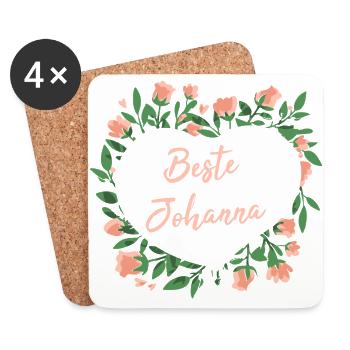 Geschenk für Johanna - die Beste - Untersetzer (4er-Set) - Weiß - Vorne