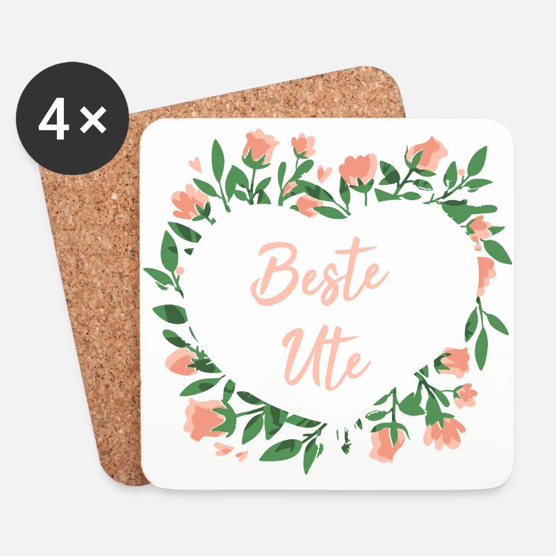 Geschenk für Ute - die Beste - Untersetzer (4er-Set) - Weiß