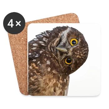 Owl - Coasters (set of 4) - white - Front