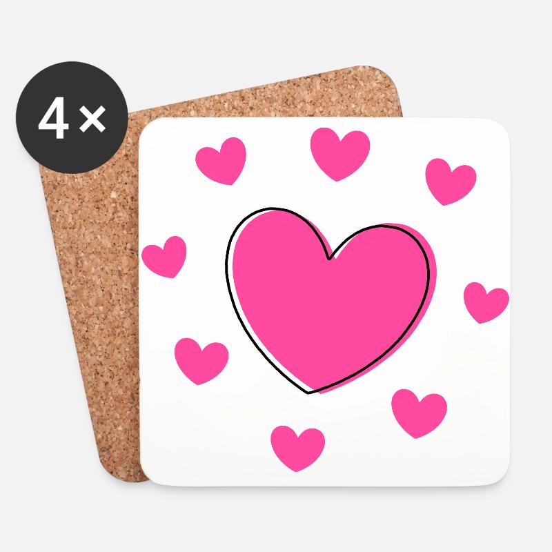 Valentinstag Geschenk Valentinstag - Untersetzer (4er-Set) - Weiß