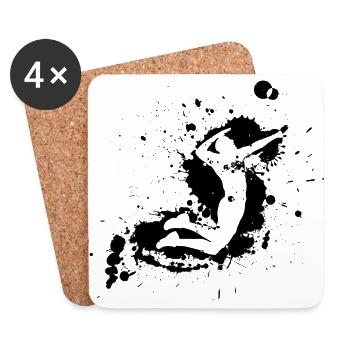 Volleyball Spike Man Black - Coasters (set of 4) - white - Front