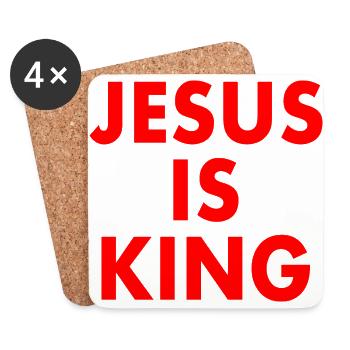 Jesus is king - Coasters (set of 4) - white - Front
