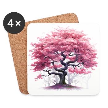 Cherry Blossom Tree - Untersetzer (4er-Set) - Weiß - Vorne