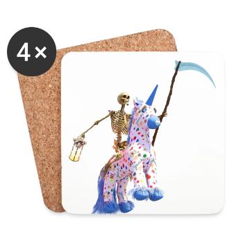 The Spooky Grim Reaper's Horse - Coasters (set of 4) - white - Front