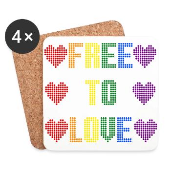 Libre d’aimer freie Liebe Dots - Dessous de verre (lot de 4) - blanc - Devant
