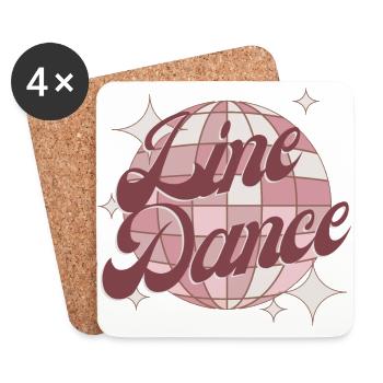 Boule disco rose de style rétro vintage de danse en ligne - Dessous de verre (lot de 4) - blanc - Devant