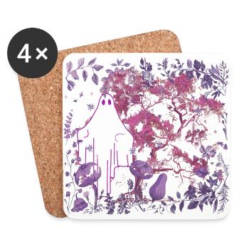 flora, botany, ghost, nature, spirit, occult, nature - Coasters (set of 4) - white - Front