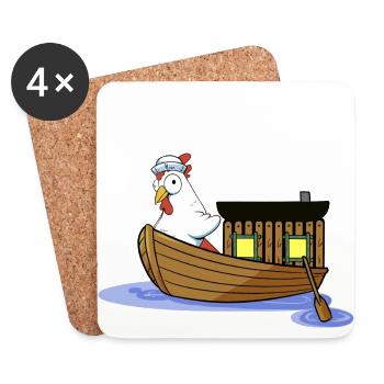 Matrose Huhn Seemann maritim Boot Ahoi Kind - Untersetzer (4er-Set) - Weiß - Vorne