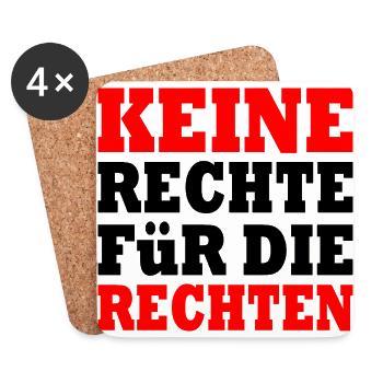 keine rechte für die rechten - Untersetzer (4er-Set) - Weiß - Vorne