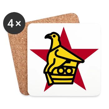 Zimbabwe Bird & Star - Coasters (set of 4) - white - Front