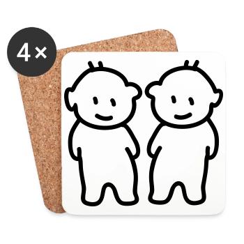 Twins - Twins - Ligne - Dessous de verre (lot de 4) - blanc - Devant