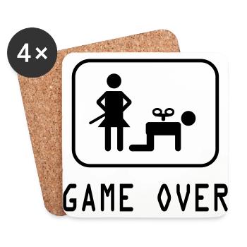 Game Over - Dessous de verre (lot de 4) - blanc - Devant