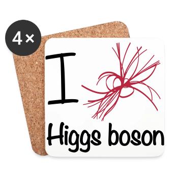 I love Higgs boson - Dessous de verre (lot de 4) - blanc - Devant