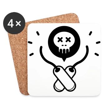 skull - Coasters (set of 4) - white - Front
