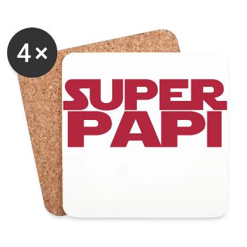 j'ai un super papi - Dessous de verre (lot de 4) - blanc - Devant