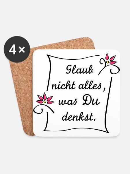 Glaub nicht alles - Untersetzer (4er-Set) - Weiß