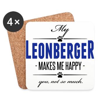 My Leonberger makes me happy - Coasters (set of 4) - white - Front