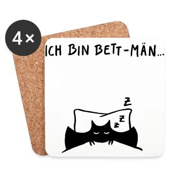 Ich bin Bett-Män - Untersetzer (4er-Set) - Weiß - Vorne