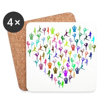 YOGA POSITIVE COLLECTION LIFE - Dessous de verre (lot de 4) - blanc - Devant