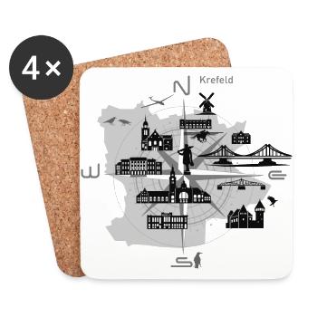 Krefeld compass, Krefeld - Coasters (set of 4) - white - Front