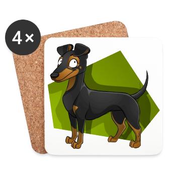 Manchester Terrier - Coasters (set of 4) - white - Front