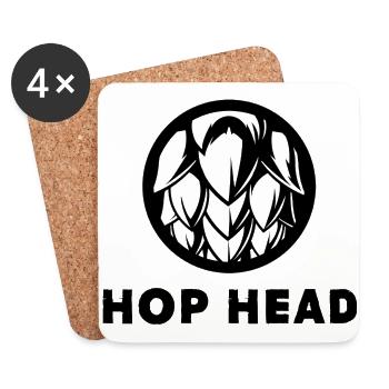 HOP TÊTE BADGE - Dessous de verre (lot de 4) - blanc - Devant