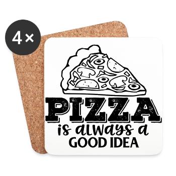 Pizza est toujours une bonne idée - Dessous de verre (lot de 4) - blanc - Devant
