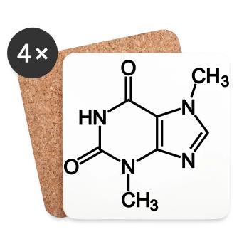 Theobromine Molecule (Chocolate) - Coasters (set of 4) - white - Front