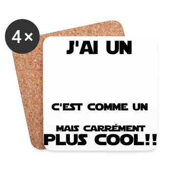j'ai un super papi(comme un super-héros) - Dessous de verre (lot de 4) - blanc - Devant