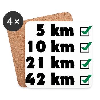 Liste de contrôle du Marathon - Dessous de verre (lot de 4) - blanc - Devant