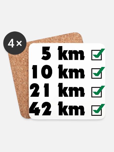 Marathon checklist - Coasters (set of 4) - white