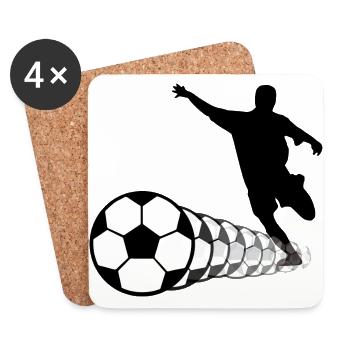 Fußballer Fußball 2c - Untersetzer (4er-Set) - Weiß - Vorne