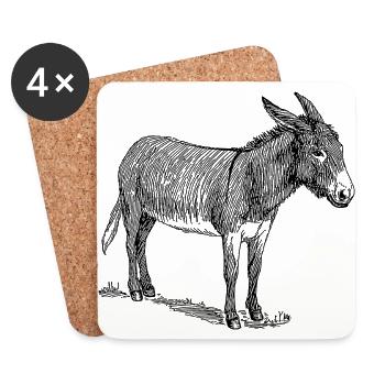 donkey mule esel33 - Untersetzer (4er-Set) - Weiß - Vorne