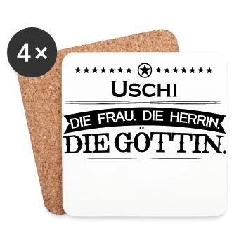 geburtstag legende goettin Uschi - Untersetzer (4er-Set) - Weiß - Vorne