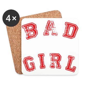 bad girl - Dessous de verre (lot de 4) - blanc - Devant