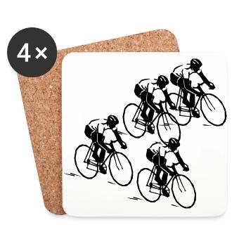 bicycle mountain bike cyclist mountainbike fahrrad - Untersetzer (4er-Set) - Weiß - Vorne