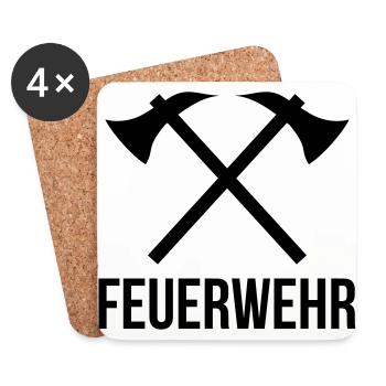 feuerwehr - Untersetzer (4er-Set) - Weiß - Vorne