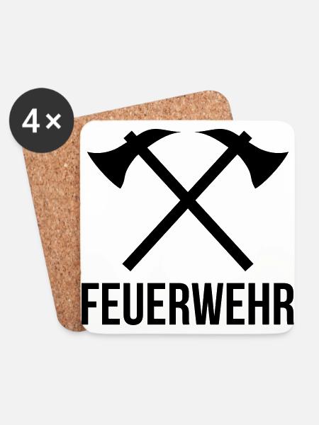 feuerwehr - Untersetzer (4er-Set) - Weiß