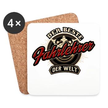 Der Beste Fahrlehrer der Welt - Geburstags - Untersetzer (4er-Set) - Weiß - Vorne